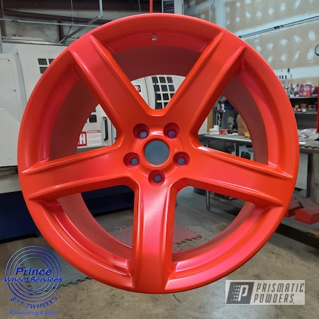Powder Coating: Wheels,Alloy Wheels,Rims,Dodge,Dodge Charger Wheels,Hellcat Charger,Flat Corkey Red PPB-10141,Aluminum Wheels
