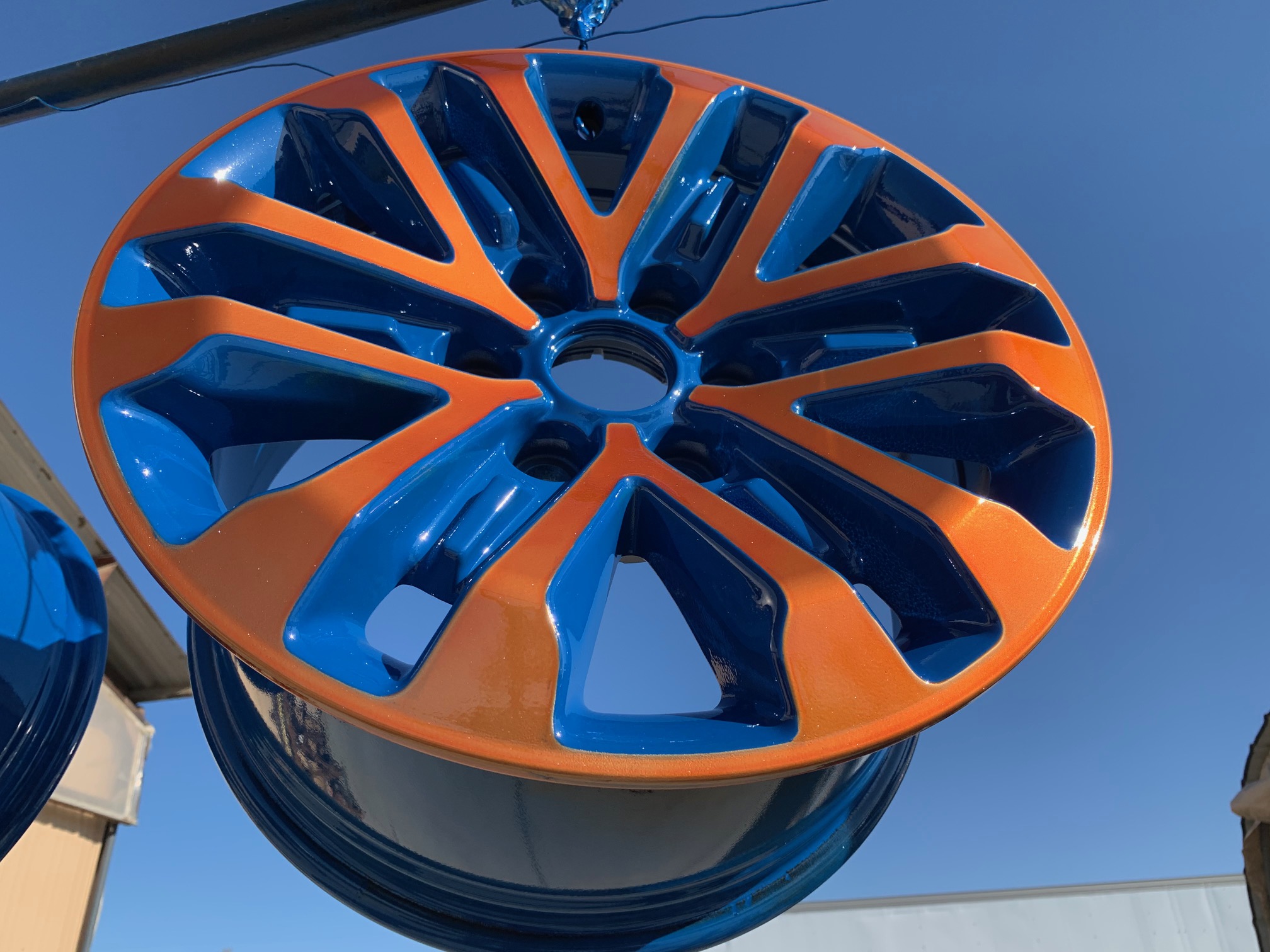 Powder Coated Raptor Rims Two Tone Ford Raptor Wheels with RAL 5010 and Trans Copper II ...