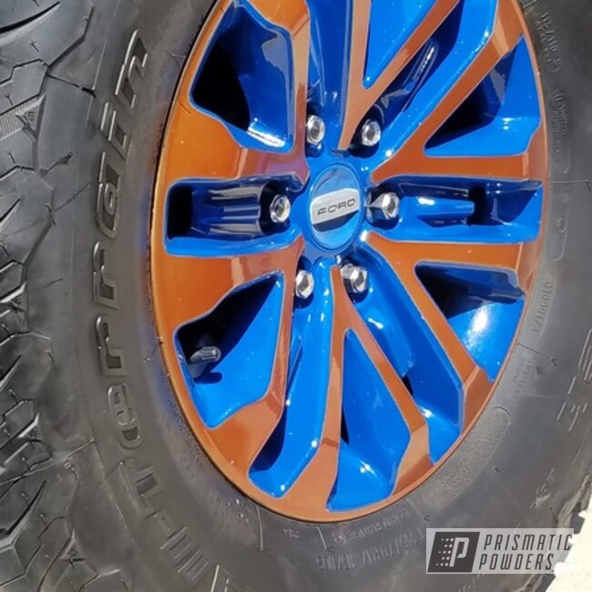 Powder Coated Two Tone Ford Raptor Wheels In Pps-2618 And Ral 5010