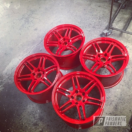 Powder Coating: Koya Wheels,Astatic Red PSS-1738,Automotive,Solid Tone,Wheels