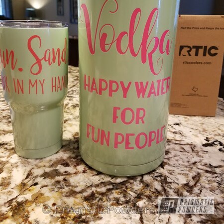 Powder Coating: Tumbler,Two Stage Application,Personalized,Custom Water Jug,Boat Jug,Sassy PSS-3063,Mint Green PSB-6473,Custom Tumbler Cup,Miscellaneous