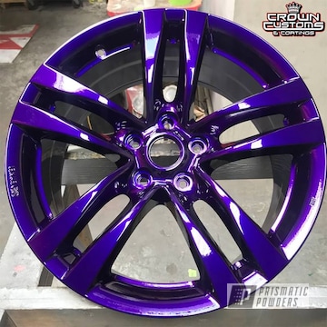 Custom Two Stage Rim In Illusion Purple And Clear Vision Powder Coating