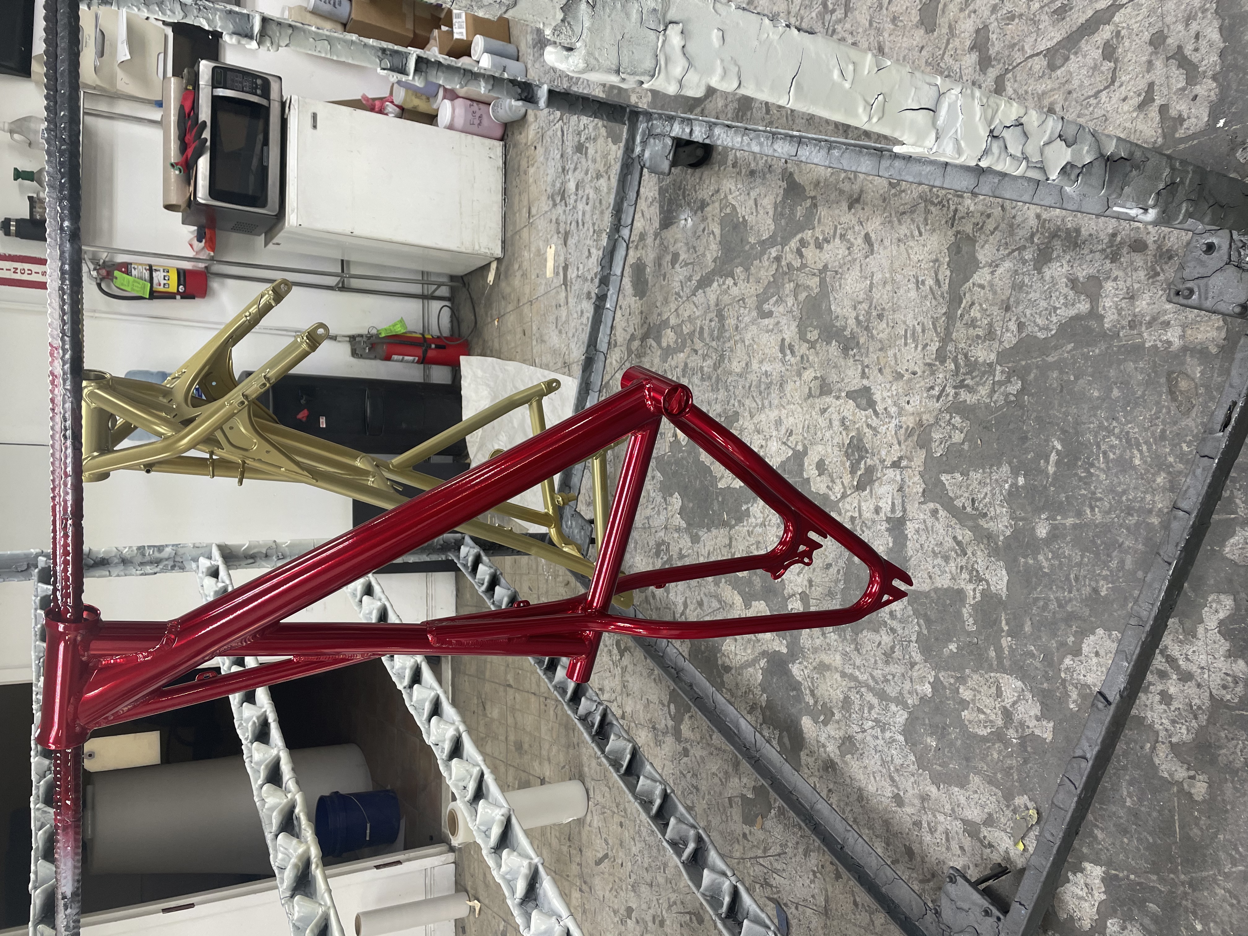 Upb Frame Bike Frame Finished in Dazzling Red | Prismatic Powders