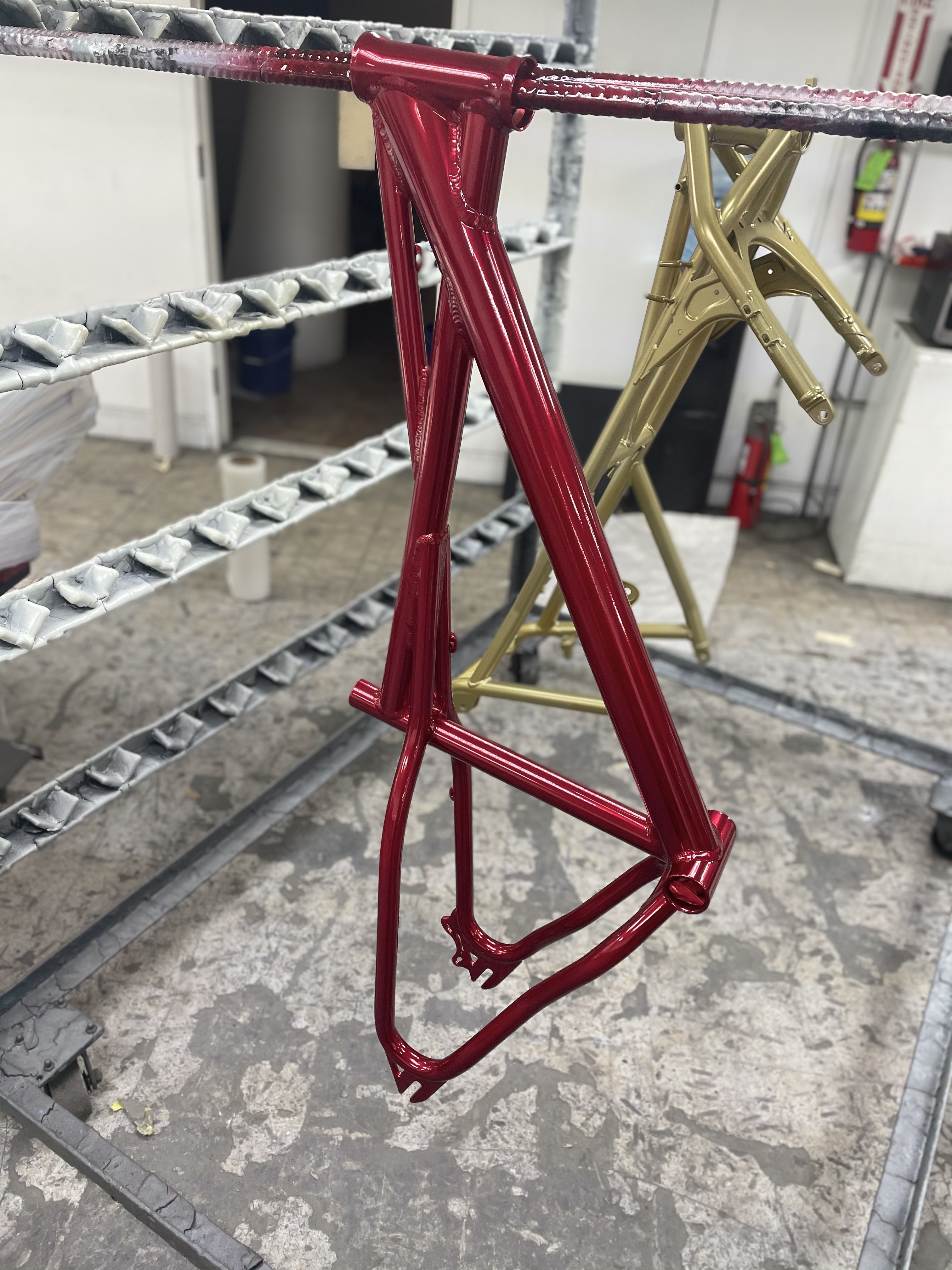 Upb Frame Bike Frame Finished in Dazzling Red | Prismatic Powders