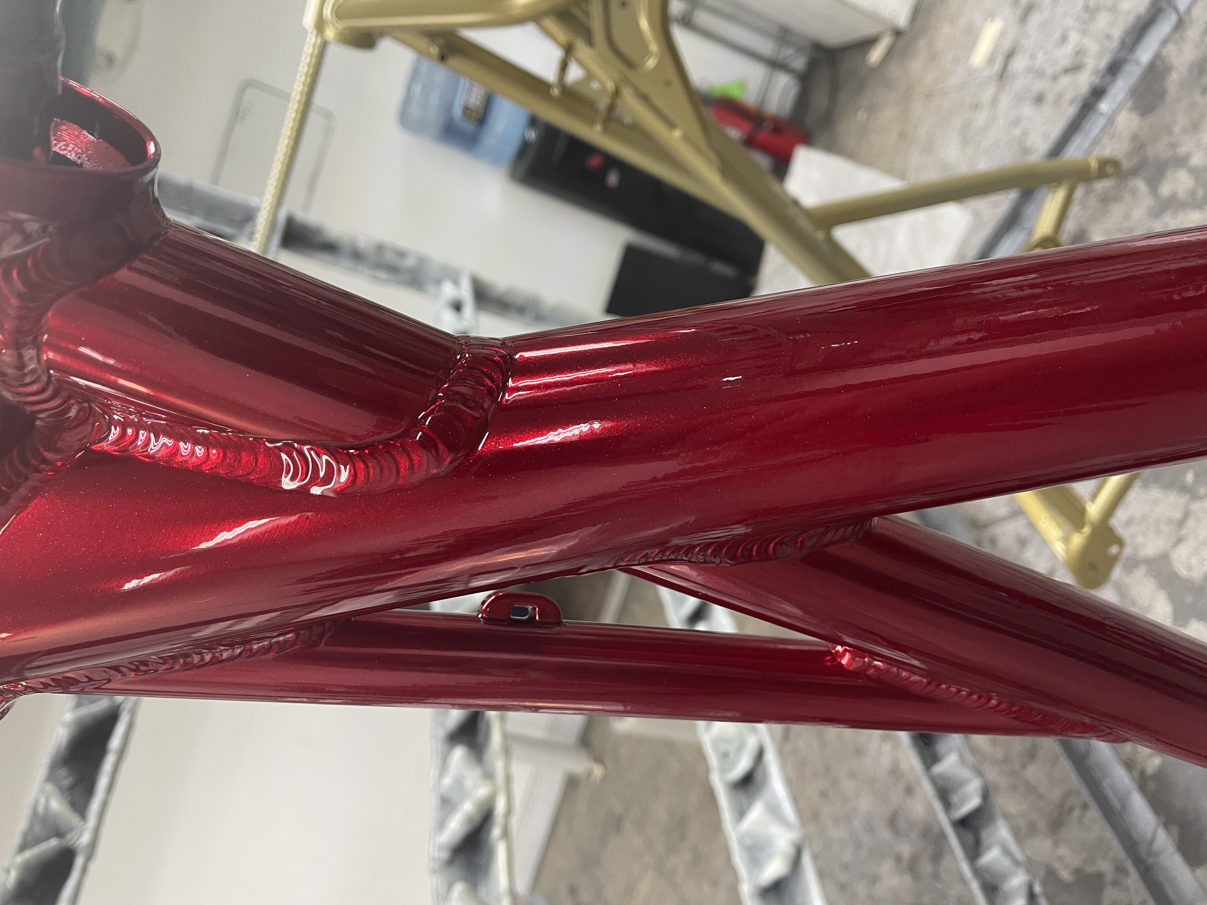 Upb Frame Bike Frame Finished in Dazzling Red | Prismatic Powders