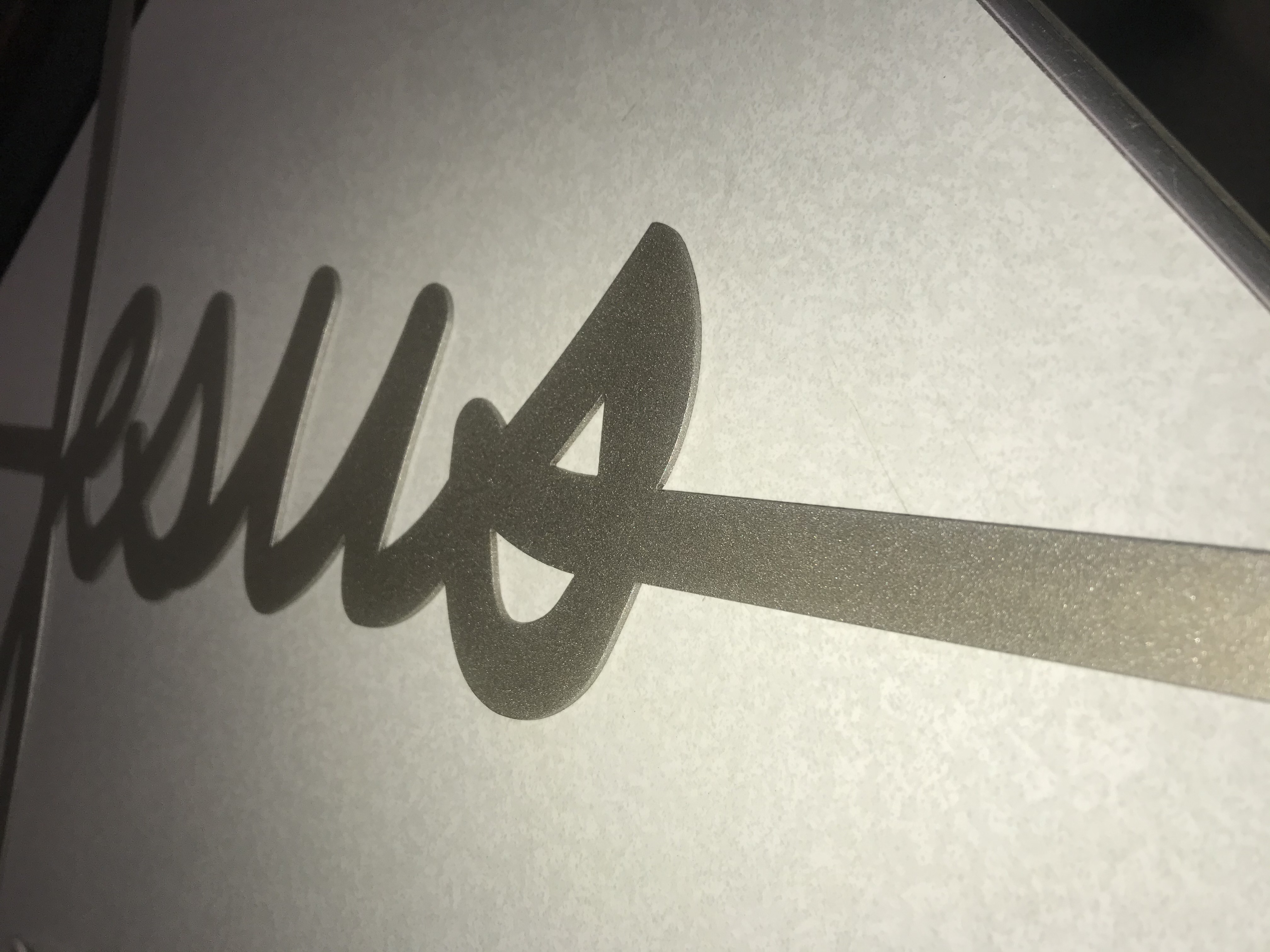 Custom Sign Coated with Champagne Gold | Prismatic Powders