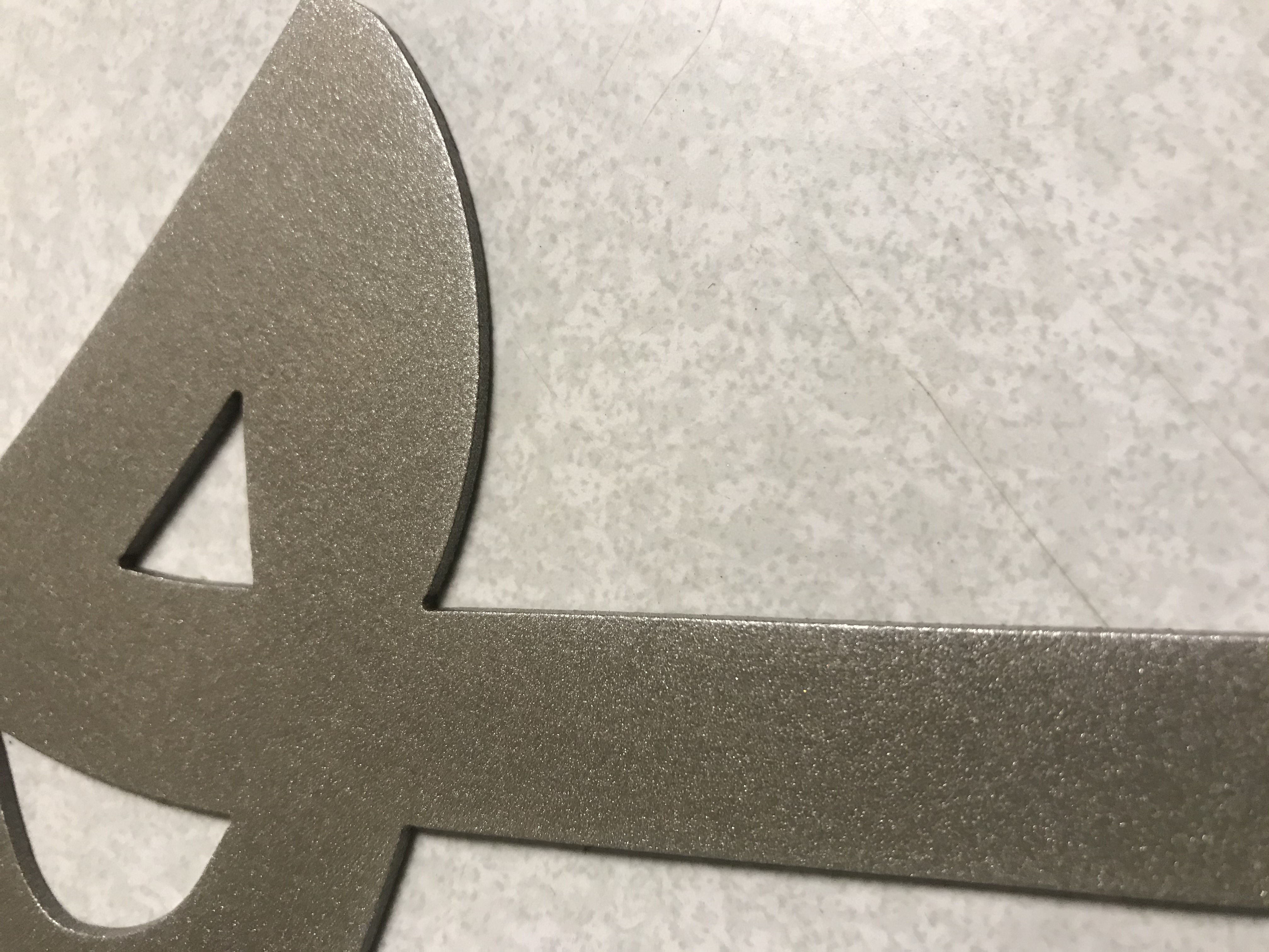 Custom Sign Coated with Champagne Gold | Prismatic Powders