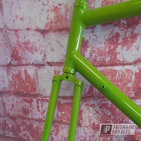 Powder Coating: Altered Green PMB-4947,Bicycle,Bike Frame,Psycho Yellow PPS-2313,Bicycle Parts,Bicycle Frame