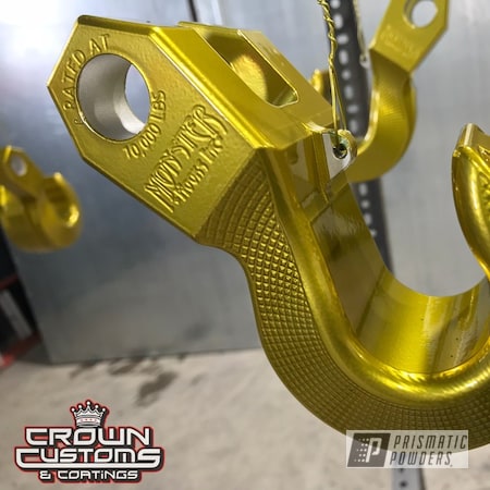 Powder Coating: Illusion Gold PMB-10045,Clear Vision PPS-2974,Monster Hook,powder coated,Gold,Tow Hook,Miscellaneous