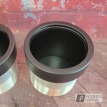 Powder Coating: STERLING BLACK UMB-1204,Automotive Parts,Cup Holders,Automotive,Custom Machined