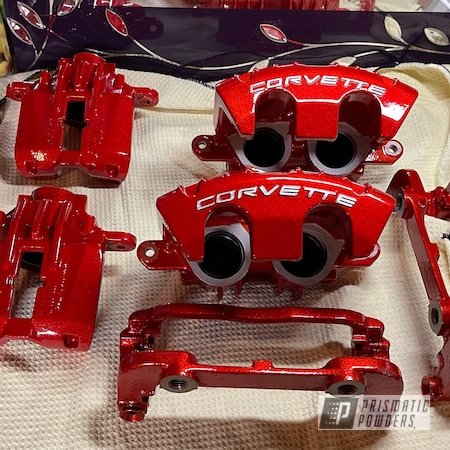 Powder Coating: Chevrolet,Brake,Clear Vision PPS-2974,Automotive,Brake Calipers,Illusions,Corvette,Illusion Red PMS-4515