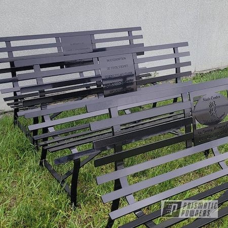 Powder Coating: Ink Black PSS-0106,Park Benches,Outdoor Patio Furniture,Memorial Benches,Outdoor Bench