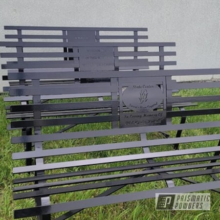 Powder Coating: Ink Black PSS-0106,Park Benches,Outdoor Patio Furniture,Memorial Benches,Outdoor Bench
