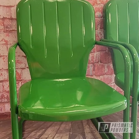 Powder Coating: Patio Chair,Tractor Green PSS-4517,Outdoor Patio Furniture,vintage patio chair,Chairs,Vintage Lawn Chairs,Outdoor Furniture,Vintage