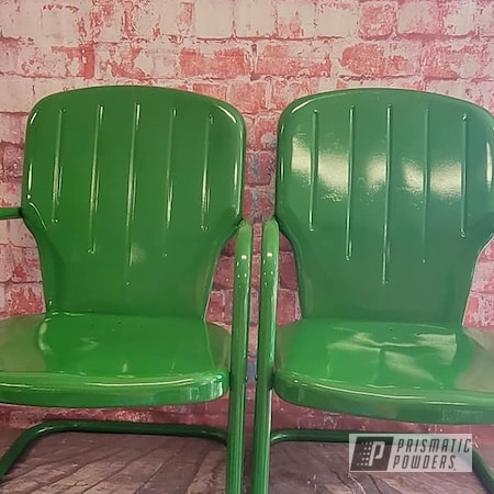 Powder Coating: Patio Chair,Tractor Green PSS-4517,Outdoor Patio Furniture,vintage patio chair,Chairs,Vintage Lawn Chairs,Outdoor Furniture,Vintage