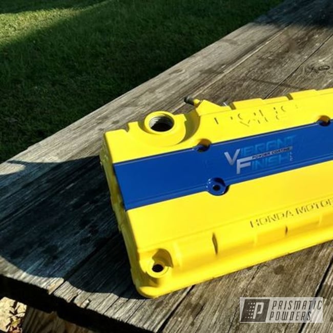 Highland Yellow And Ral 5005 On Honda Valve Cover