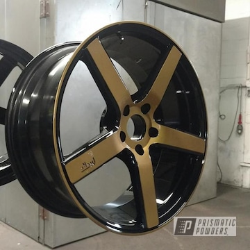 Spanish Gold, Ink Black And Clear Vision On Custom Wheel