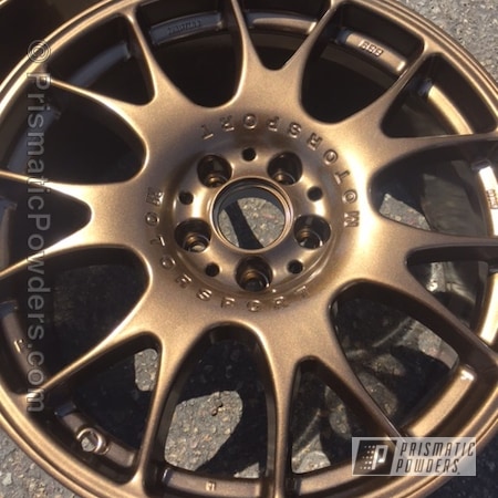 Powder Coating: Bronze Chrome PMB-4124,BBS Wheels,Single Stage Application,Automotive,Custom Wheels