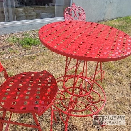 Powder Coating: Patio Chair,RAL 3002 Carmine Red,Vintage Furniture,Outdoor Patio Furniture,Bistro Set,lawn furniture