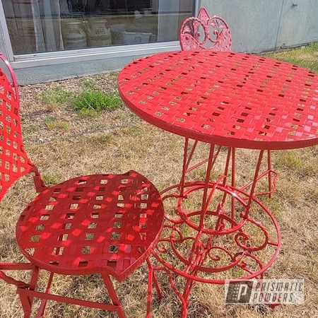 Powder Coating: Patio Chair,RAL 3002 Carmine Red,Vintage Furniture,Outdoor Patio Furniture,Bistro Set,lawn furniture