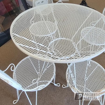 Powder Coating: Patio Table,Patio Furniture,Parlor Table Set,Outdoor Furniture,Ice Cream Parlor Set,Vintage Patio Furniture,Gloss White PSS-5690