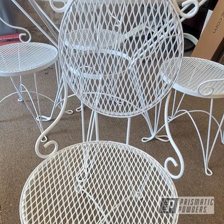 Powder Coating: Patio Table,Patio Furniture,Parlor Table Set,Outdoor Furniture,Ice Cream Parlor Set,Vintage Patio Furniture,Gloss White PSS-5690