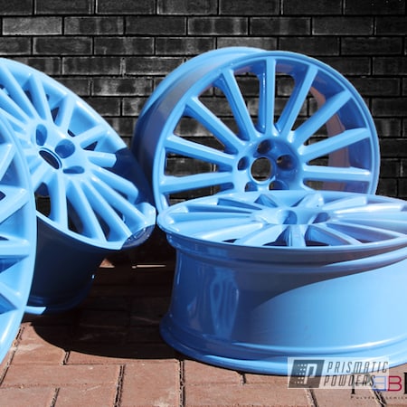 Powder Coating: Wheels,VW Golf MKVI,MK4,Baby Blue Sparkle PMB-4117