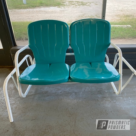 Powder Coating: Lawn Chair,Gloss White PSS-5690,Chairs,Glider Chair,Glider,Furniture,NATIVE TURQUOISE PSS-2791
