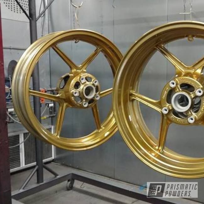 Motorcycle Rims Coated In Transparent Brass And Super Chrome