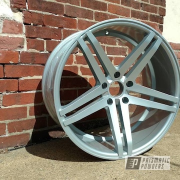Porsche Silver And Soft Clear Powder Coat On This Custom Rim