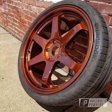 Powder Coating: Transparent Copper PPS-5162,Two Stage Application,SUPER CHROME USS-4482,Automotive,Wheels