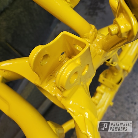 Powder Coating: Motorbike,Frame,Hot Yellow PSS-1623,Clear Vision PPS-2974