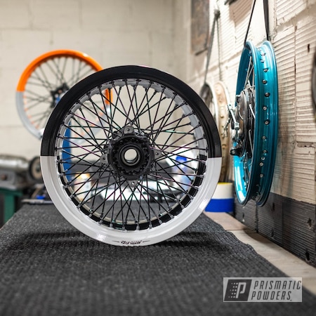 Powder Coating: 2 Tone,Supermoto Wheel,Gloss White PSS-5690,Motorcycle Rims,Husqvarna,Clear Vision PPS-2974,BLACK JACK USS-1522,Motorcycle Wheels,Wheels