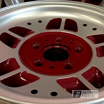 Powder Coated Two Tone Wheels In Pms-0517 And Ral 3005