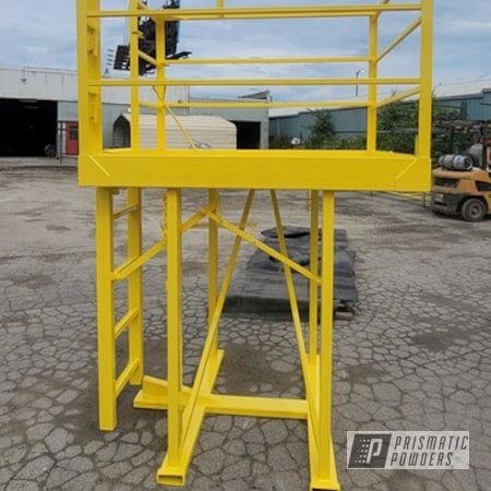 Powder Coating: Work Platform,RAL 1018 Zinc Yellow,Work Station,Man Lift Platform,Safety Equipment