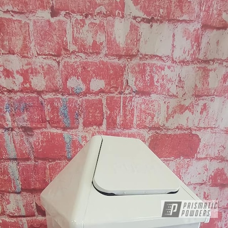 Powder Coating: Garbage Can,Gloss White PSS-5690,Vintage Cans,Trash Can,Vintage