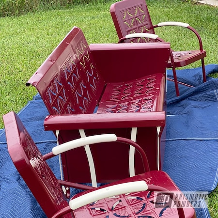 Powder Coating: RAL 3005 Wine Red,Vintage Glider,Restoration,Outdoor Furniture,Bennington,Furniture