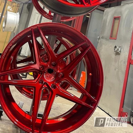 Powder Coating: Wheels,Clear Vision PPS-2974,Super Chrome Plus UMS-10671,22",Rancher Red PPB-6415,Aluminum Wheels