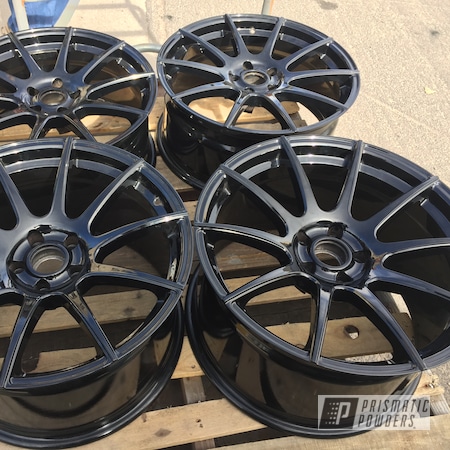 Powder Coating: Aluminum Wheels,Eclipse,Black Chrome II PPB-4623,19" Aluminum Rims,Rims,Mitsubishi,Automotive,Super Chrome Plus UMS-10671,Wheels