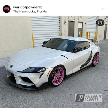 Toyota Supra Wheels Powder Coated In Pearlized Pink