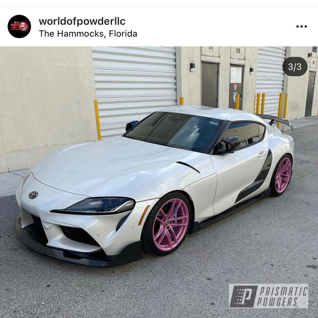 Toyota Supra Wheels Powder Coated In Pearlized Pink