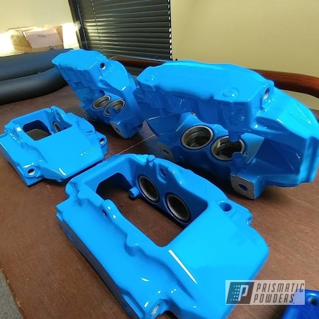Powder Coating: Playboy Blue PSS-1715,Custom Brake Calipers,Brembo,Porsche,Brake Calipers