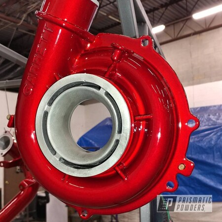 Powder Coating: Turbo RZR,Two Stage Application,SUPER CHROME USS-4482,LOLLYPOP RED UPS-1506,Turbo Housing