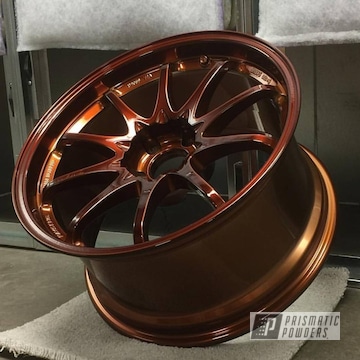 Rays Wheels In Transparent Copper And Super Chrome Powder Coating