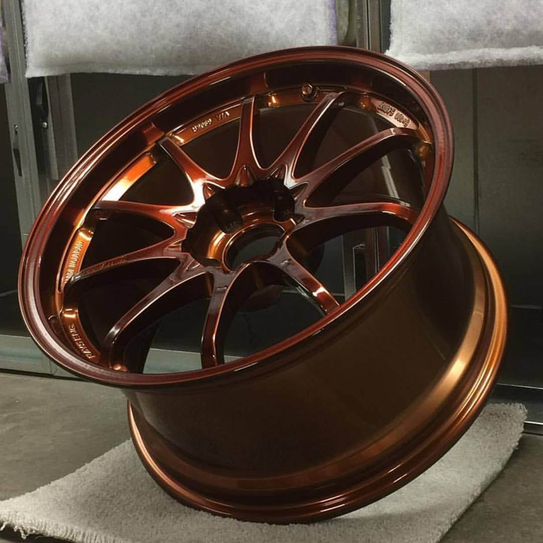 RAYS Wheels in Transparent Copper and Super Chrome Powder Coating ...