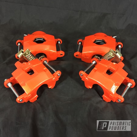 Powder Coating: Automotive,Calipers,Clear Vision PPS-2974,Brakes,Pumpkin Gold PMB-4132,Brake Calipers