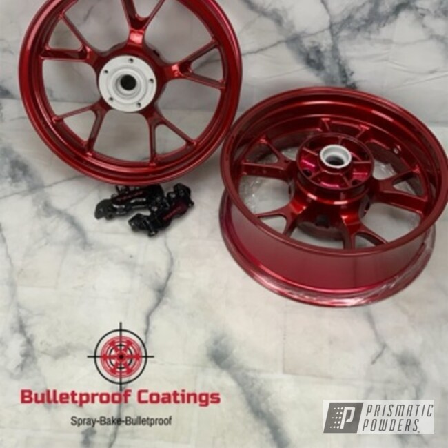 Powder Coated Motorcycle Wheels And Brakes In Pss-0106 And Pps-2888
