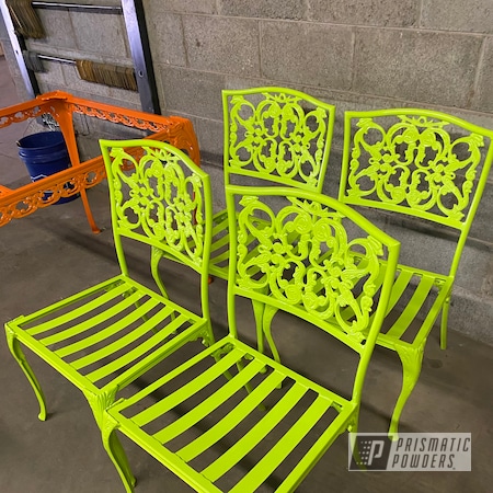 Powder Coating: Chairs,Chartreuse Sherbert PSS-7068,New Tucker Orange PMB-4209,Outdoor Furniture,Outdoor Chairs,Outdoor Patio Furniture,Furniture