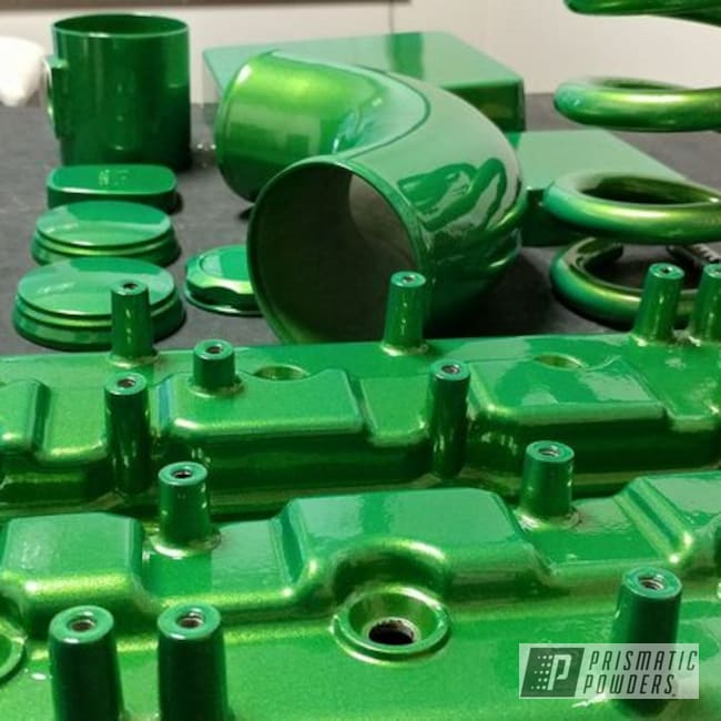 Misc. Car Parts Coated In Illusion Green Ice With Clear Vision Top Coat