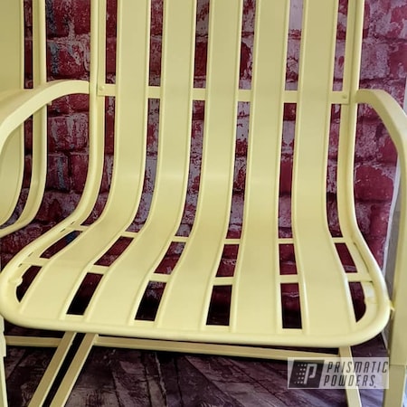Powder Coating: BUTTERCUP PSB-2949,Outdoor Patio Furniture,Patio Chairs,vintage patio chair,Outdoor Chairs,Vintage Lawn Chairs,Custom Outdoor Furniture